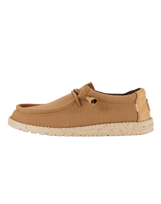 MOCASSINO UOMO " WALLY SPORT MESH" - TAN/WHITE HD.40403 25W HEY DUDE 
