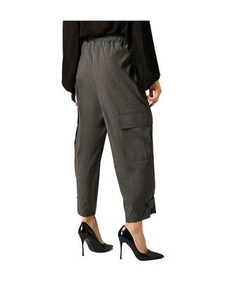 PANTALONE DONNA CARGO IN TESSUTO FLUIDO GRIGIO P173PU MA006 MANILA GRACE 