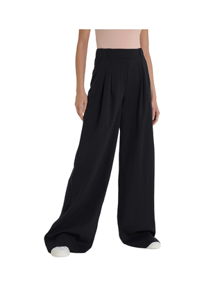 PANTALONE PALAZZO CON PINCES IN TESSUTO SUPER NATURAL - NERO DP79PA 020 RAGNO 