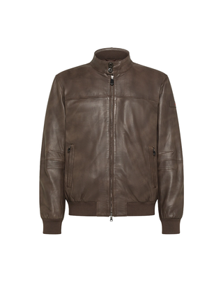 BOMBER UOMO VERA PELLE IMBOTTITO PIUMA "FIONIA TT" - MARRONE INVECCHIATO PEU5632 494 PEUTEREY 