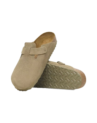 SABOT BOSTON IN PELLE SCAMOSCIATA - BEIGE 1025844 FADED KAKHI BIRKENSTOCK 