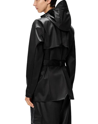 IMPERMEABILE DONNA " CURVE SHORT JACKET " - BLACK GRAIN