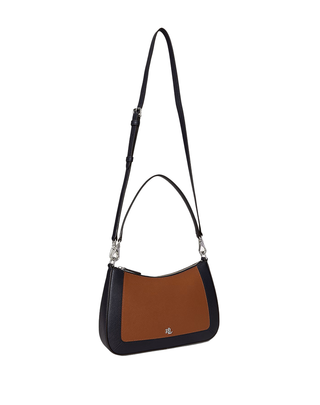 BORSA "DANNI 26 SHOULDER BAG" IN PELLE - BLU/MARRONE 431934891 009 RALPH LAUREN 