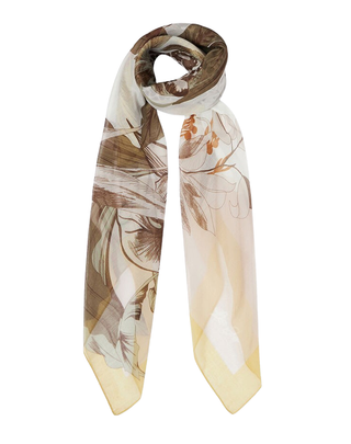 FOULARD CON STAMPA FLOREALE 120X120 - BEIGE