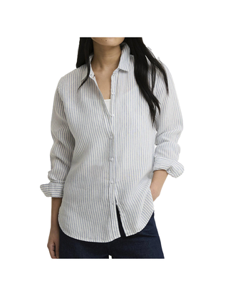 CAMICIA DONNA OVER IN PURO LINO " MARINE " - CHAMBRAY STRIPE LSH1315 BL27 BARBOUR 