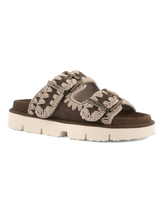 BIO SANDAL CON DOPPIA FIBBIA - DEEP BROWN 461005A DPBRO MOU 