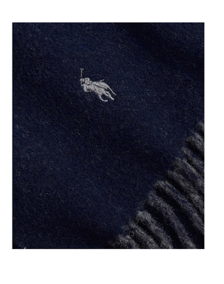 SCIARPA DOUBLE-FACE IN MISTO LANA - BLU/ANTRACITE 449959334 006 RALPH LAUREN 