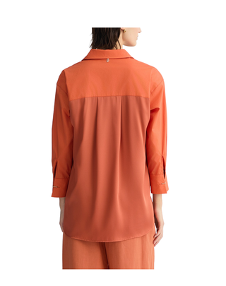 CAMICIA DONNA IN POPELINE - ARANCIO