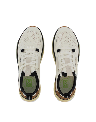 SNEAKERS UOMO KAIZEN 3.01 - BIANCO CON NERO E MARRONE 120200 U ExTR4 