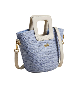 MINI BORSA IN PAGLIA  CON MANICI IN CONTRASTO SW0025 SB F**K 