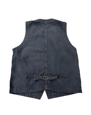 GILET UOMO " WORK VEST LINEN " - NAVY WORK VEST LINEN ST MICHEL N Chesapeake's 