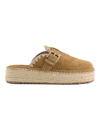 SABOT JUTE IN PELLE - COGNAC 641000A COG MOU 