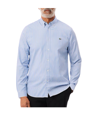 CAMICIA UOMO REGULAR FIT 100% COTONE - RIGA BIANCO AZZURRO CH2936 F6Z LACOSTE 