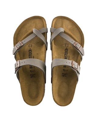 INFRADITO MAYARI IN BIRKO-FLOR NUBUCK STONE 071071-N STONE BIRKENSTOCK 