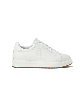SNEAKERS DONNA " AINSLEY " IN PELLE - BIANCA 802959228 001 RALPH LAUREN 