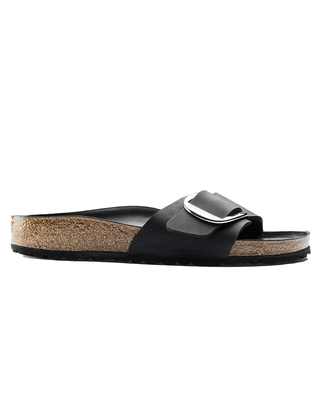 SANDALO DONNA " MADRID BIG BUCKLE " IN PELLE OLIATA NERA 1006523 BLACK BIRKENSTOCK 