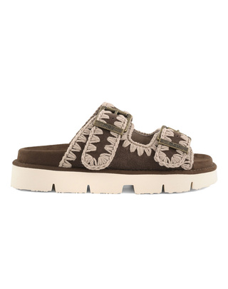 BIO SANDAL CON DOPPIA FIBBIA - DEEP BROWN 461005A DPBRO MOU 