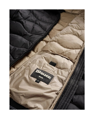 PIUMINO DONNA " ALDIE " CON BORDO IN PELLICCIA - NERO INTERNO BEIGE 25WBLDC03096 999ei BLAUER 