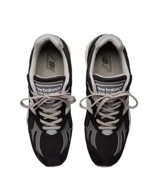 SNEAKERS UOMO " 991V2 MADE IN UK " BLACK CON SMOKED PEARL E SILVER U991BK2 NERO NEW BALANCE 