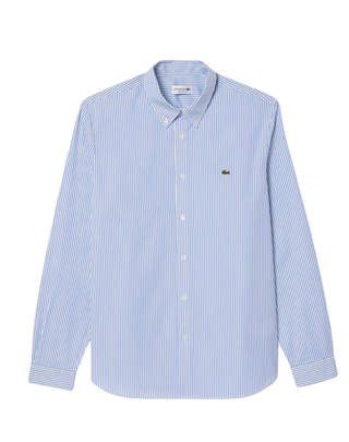 CAMICIA UOMO REGULAR FIT 100% COTONE - RIGA BIANCO AZZURRO CH2936 F6Z LACOSTE 
