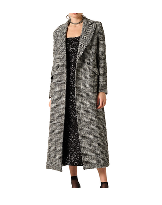 CAPPOTTO DONNA DOPPIO PETTO - FANTASIA BIANCO NERO K166AQ- MA001 MANILA GRACE 