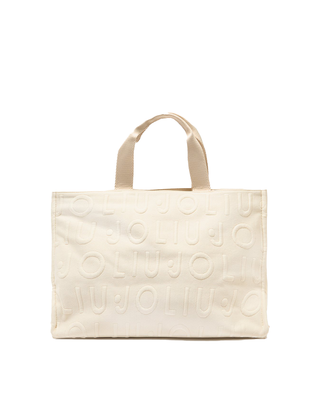 BORSA IN MAGLIA CON LOGO  - PANNA 2A6026T0300 X0757 LIU JO 