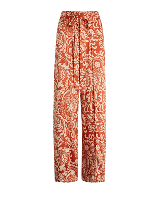 PANTALONI DONNA IN TWILL STAMPATO - TERRACOTTA