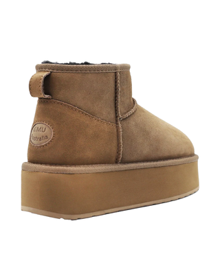 STIVALETTO DONNA STINGER MICRO FLATFORM - BEIGE/NERO W13082 CORIANDER EMU 