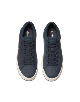 SNEAKERS UOMO IN PELLE NABUK BLU " COURTLITE 2 RUN " 26181 323 CLARKS 