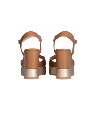 SANDALO IN PELLE " KAREN " - MARRONE