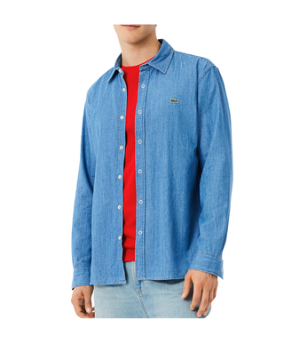 CAMICIA UOMO IN DENIM LEGGERO - AZZURRO CH9084 MKU LACOSTE 