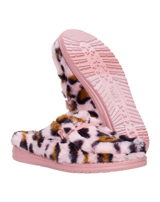 PANTOFOLE IN ECO PELLICCIA " WENDY LEO " - LEOP. ROSA 44714 79U HEY DUDE 