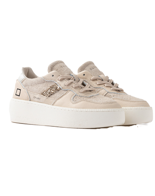 SNEAKERS DONNA "COURT PLATFORM HAIRY" - BEIGE COURT PLATFORM HAIRY B D.A.T.E. 