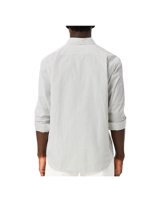 CAMICIA A RIGHE REGULAR FIT IN COTONE PINPOINT - BIANCO VERDE CH5084 324 LACOSTE 