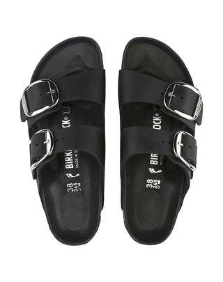 SANDALO PIANTA STRETTA "ARIZONA BIG BUCKLE" PELLE OLIATA - NERO 1011075 BLACK BIRKENSTOCK 