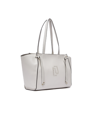 BORSA GRANDE IN SIMIL PELLE CON LOGO INTRECCIATO - PANNA AA6080E1109 X0459 LIU JO 