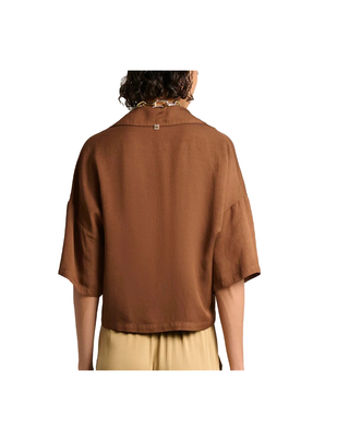CAMICIA DA DONNA CROPPED - CACAO C090RU MA143 MANILA GRACE 