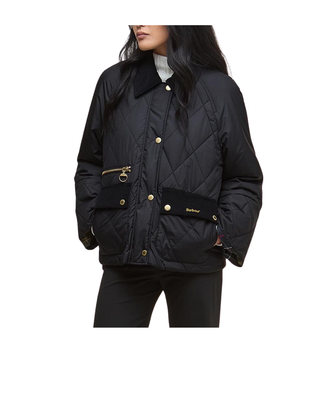 GIACCA DONNA TRAPUNTATA " MARTHA " - BLACK LQU1840 BK11 BARBOUR 