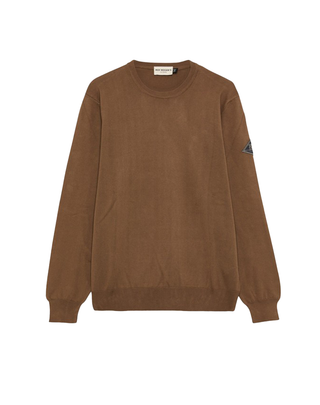 MAGLIONE UOMO IN COTONE FINEZZA 12 - MARRONE CREW NECK COTONE BROWN ROY ROGERS 