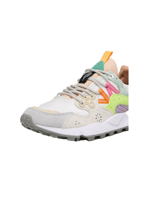 SNEAKERS " YAMANO 3 WOMAN " -  WHITE YELLOW 001-2017817-01 1N21 FLOWER MOUNTAIN 