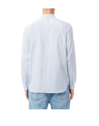 CAMICIA UOMO A RIGHE IN COTONE BIANCO AZZURRO CH5084 F6Z LACOSTE 