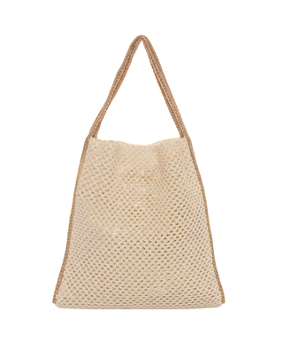 BORSA TRAFORATA IN RAFIA - BEIGE SW0004 BG F**K 