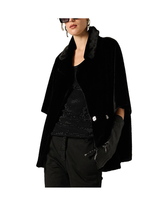 CAPPA IN ECO PELLICCIA NERA E175PU MA001 MANILA GRACE 