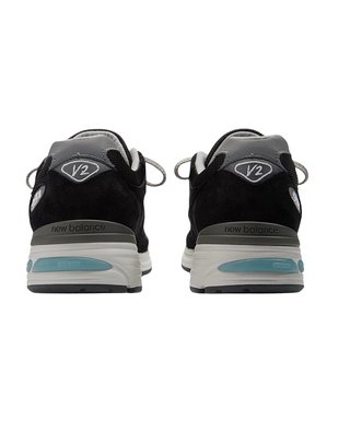 SNEAKERS UOMO " 991V2 MADE IN UK " BLACK CON SMOKED PEARL E SILVER