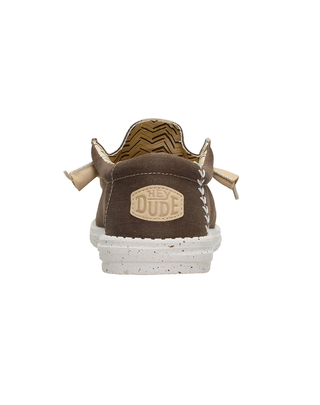MOCASSINO UOMO WALLY STRETCH CANVAS - TEAK BROWN HD.40700 2LN HEY DUDE 