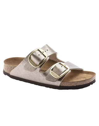 SANDALO ARIZONA BIG BUCKLE IN BIRKO-FLOR - GRACEFUL TAUPE 1020882-S GRACEFUL TAUPE BIRKENSTOCK 