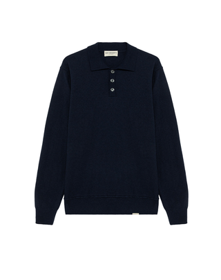 MAGLIONE UOMO COLLO POLO - BLU POLO PLAIN C0048 ROY ROGERS 