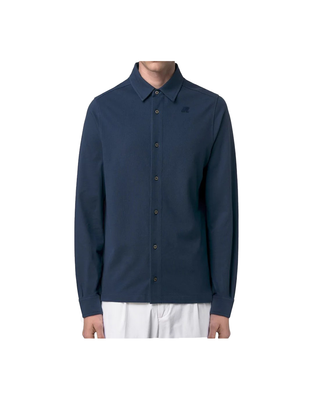CAMICIA MANICA LUNGA "TIMOTHEE PIQUE SLIM "- BLUE INSIGNIA K21425W B67 K-WAY 