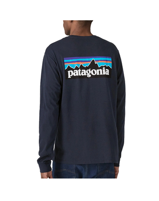 T-SHIRT UOMO MANICA LUNGA CON STAMPA POSTERIORE - BLU 38518 NENA PATAGONIA 