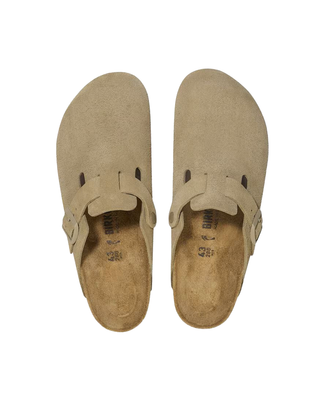 SABOT BOSTON IN PELLE SCAMOSCIATA - BEIGE 1025844 FADED KAKHI BIRKENSTOCK 